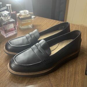 Clarks Black Leather Loafers